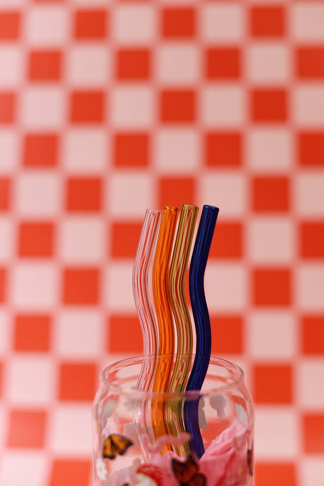 Wavy Glass Straws: Emerald