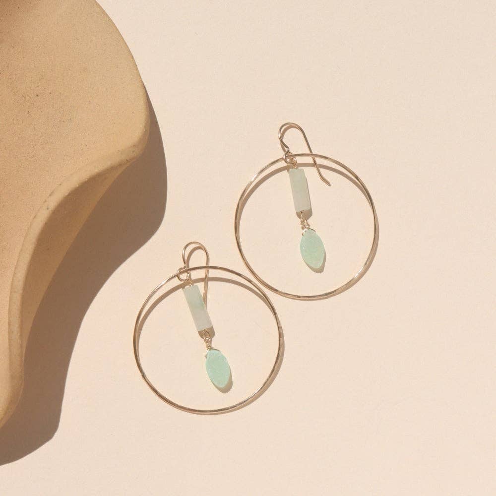 Druzy Glow Hoops | in 14k Gold Fill