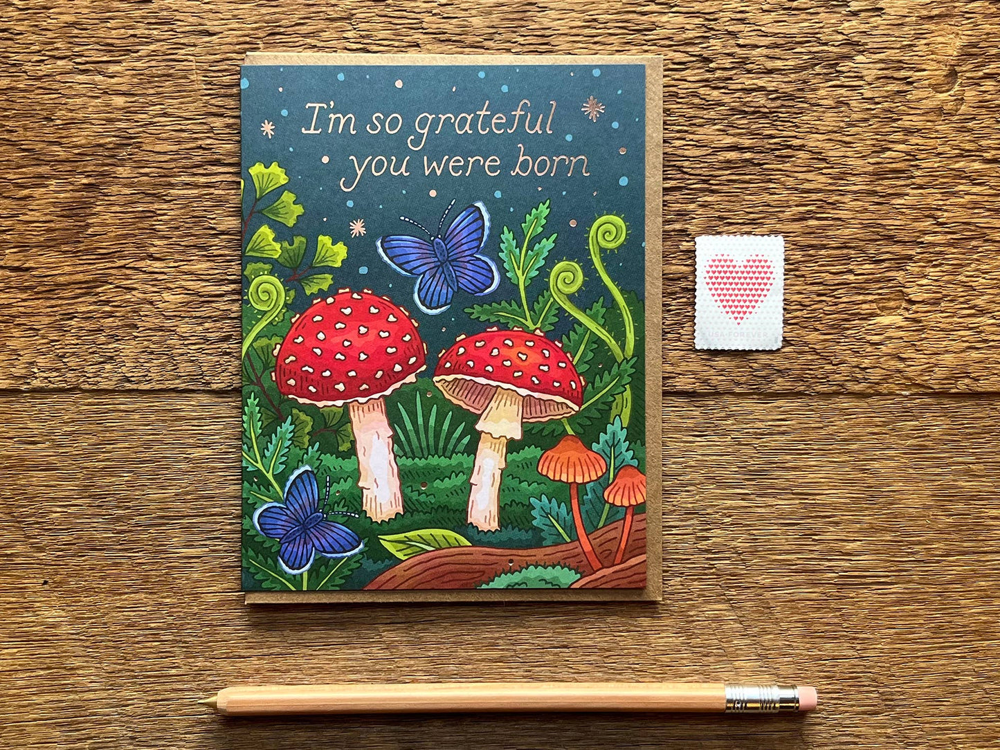 Mushrooms Birthday Card