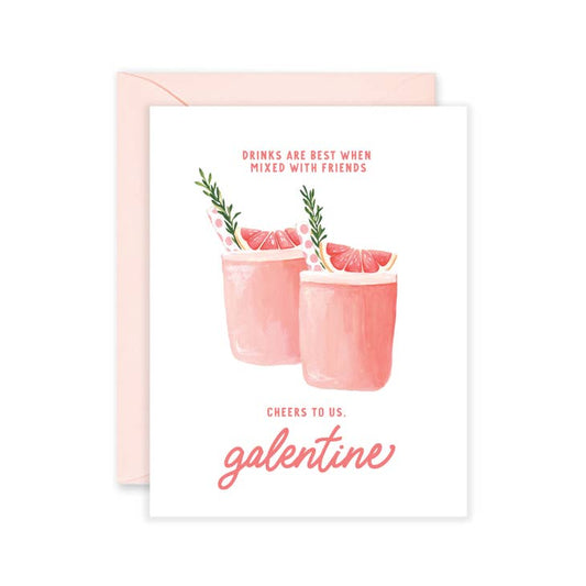Pink Cocktails Galentine's Day Card