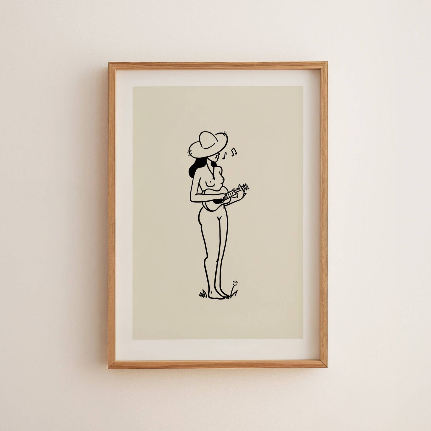 Music Lover Coastal Inspired Minimal Art Print: Medium