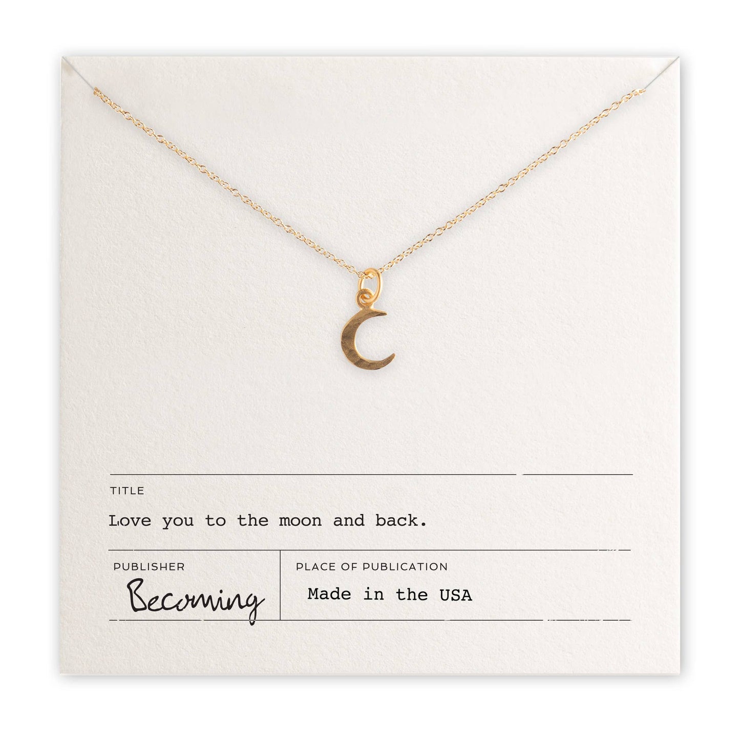 Love You To The Moon Necklace | Gold Fill