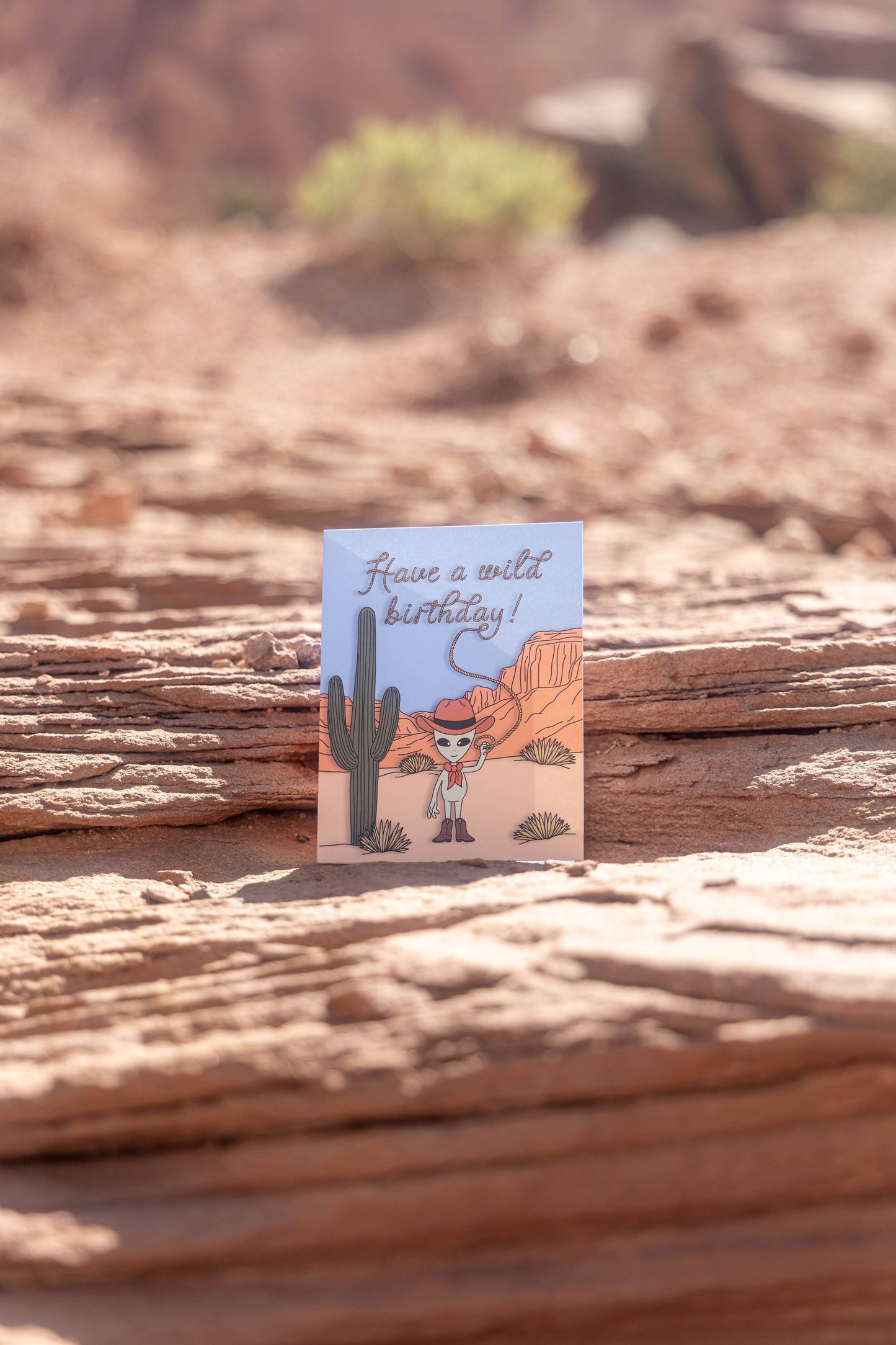 Wild West Alien Birthday Card