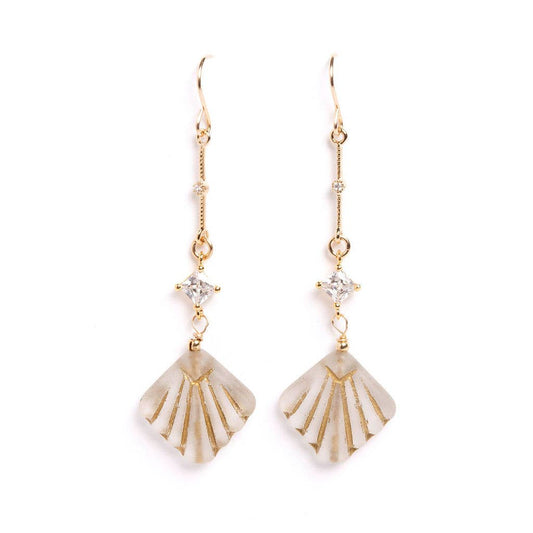 Maeve-Frosted Beige Earrings