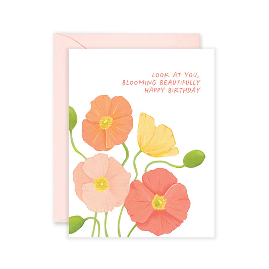 Blooming Beautifully Flower Birthday Card