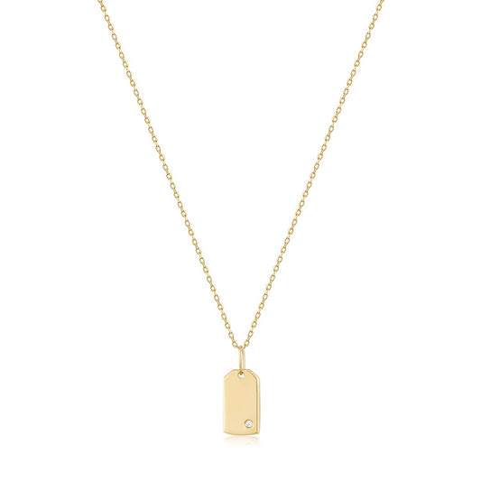Diamond Rectangle Tag Necklace