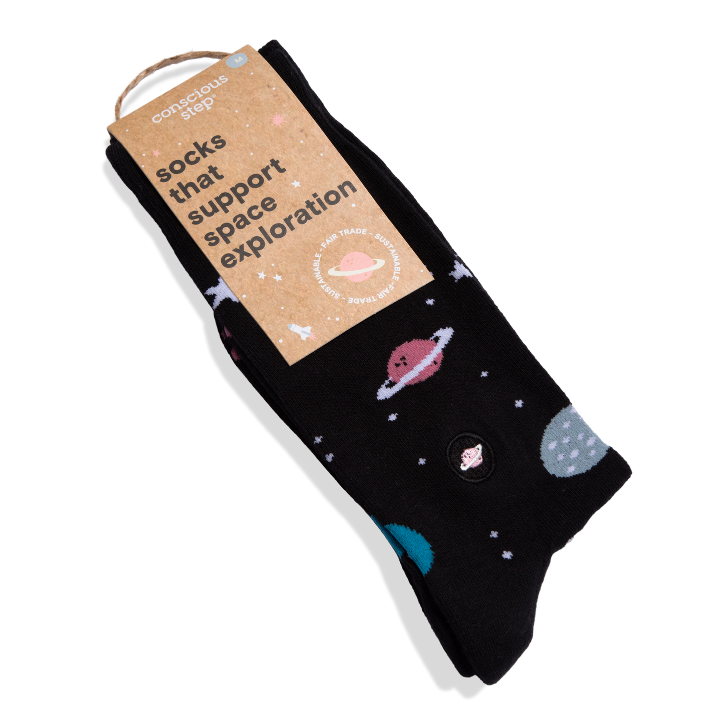 Socks that Support Space Exploration (Black Galaxy): Medium