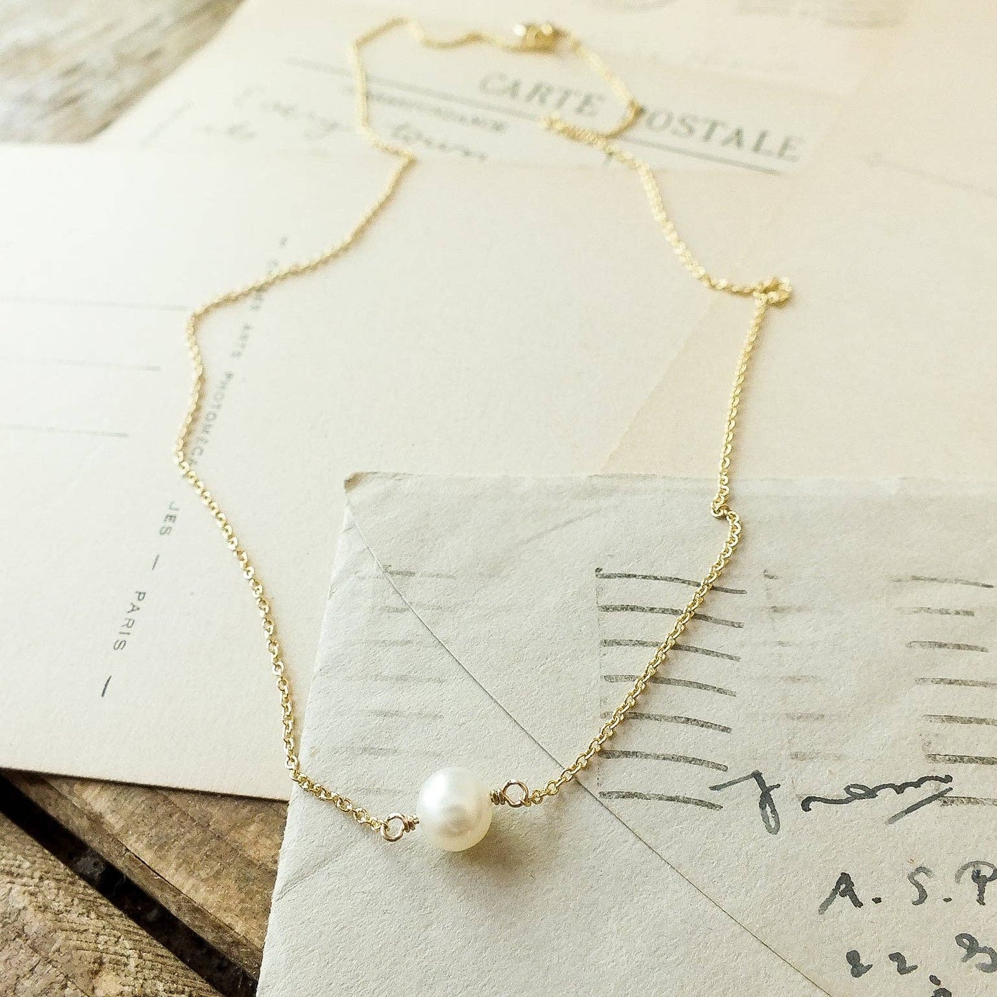 Simple Pleasures Pearl Necklace | Gold Fill