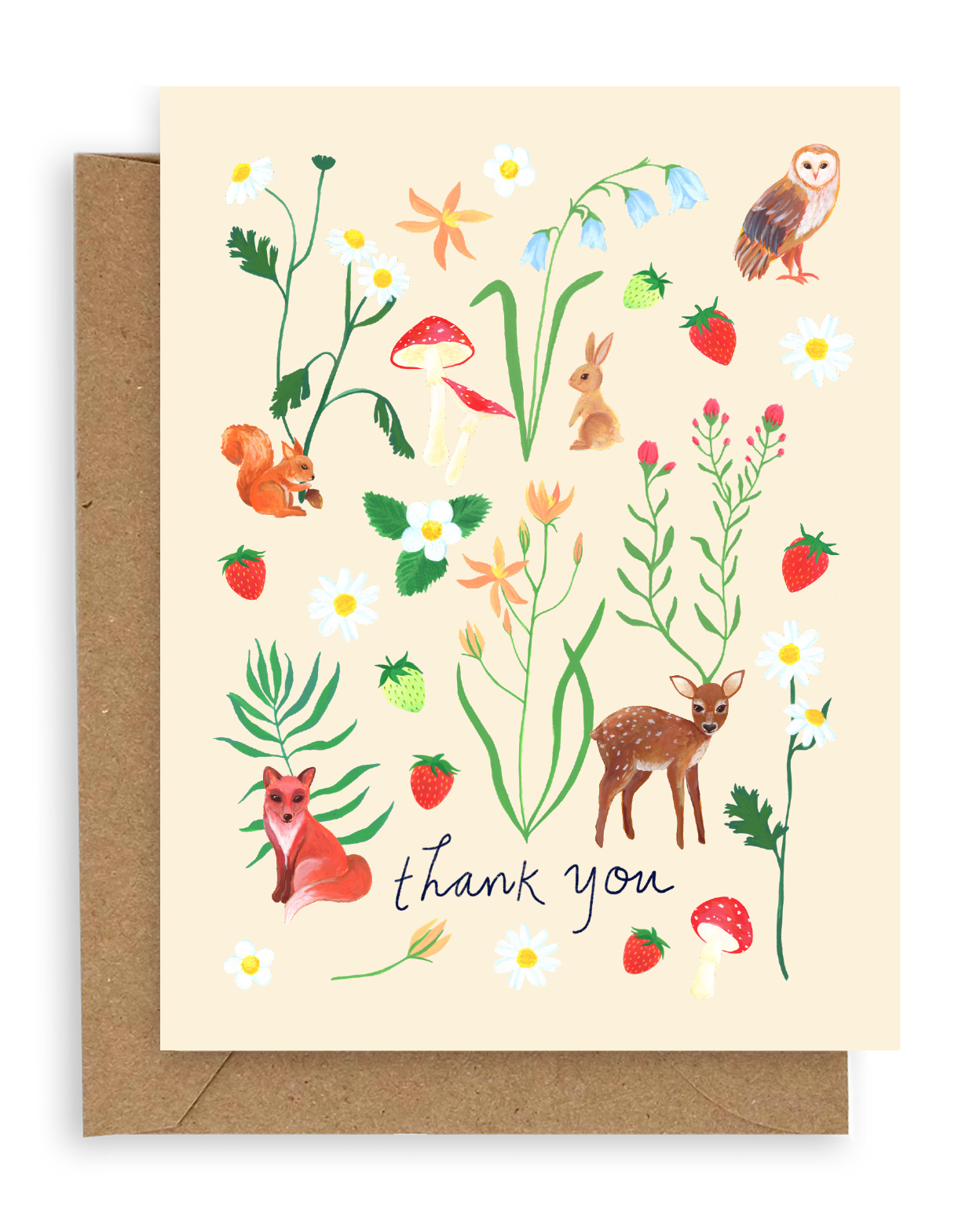 Flora Fauna Thank You Card