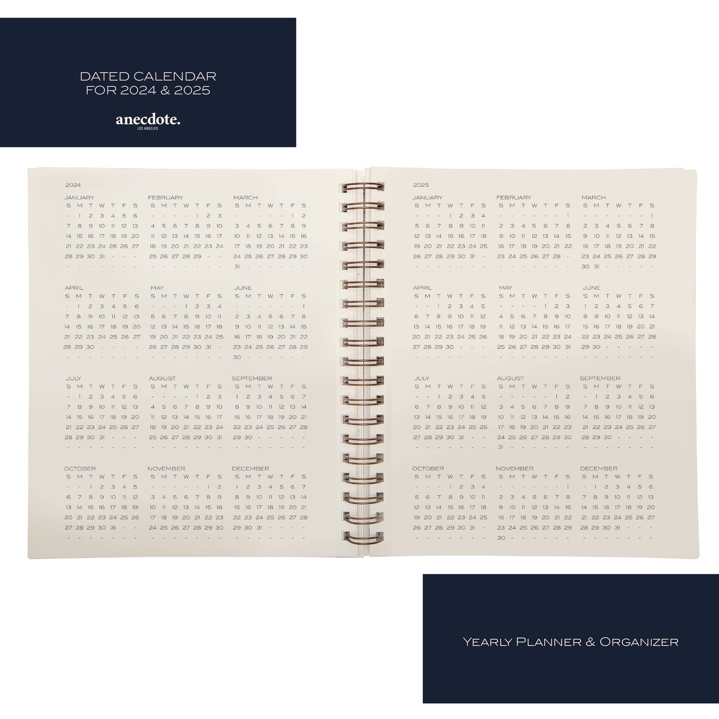 The Yearly Planner -Undated 52 week planner - Spiral Bound : Olive