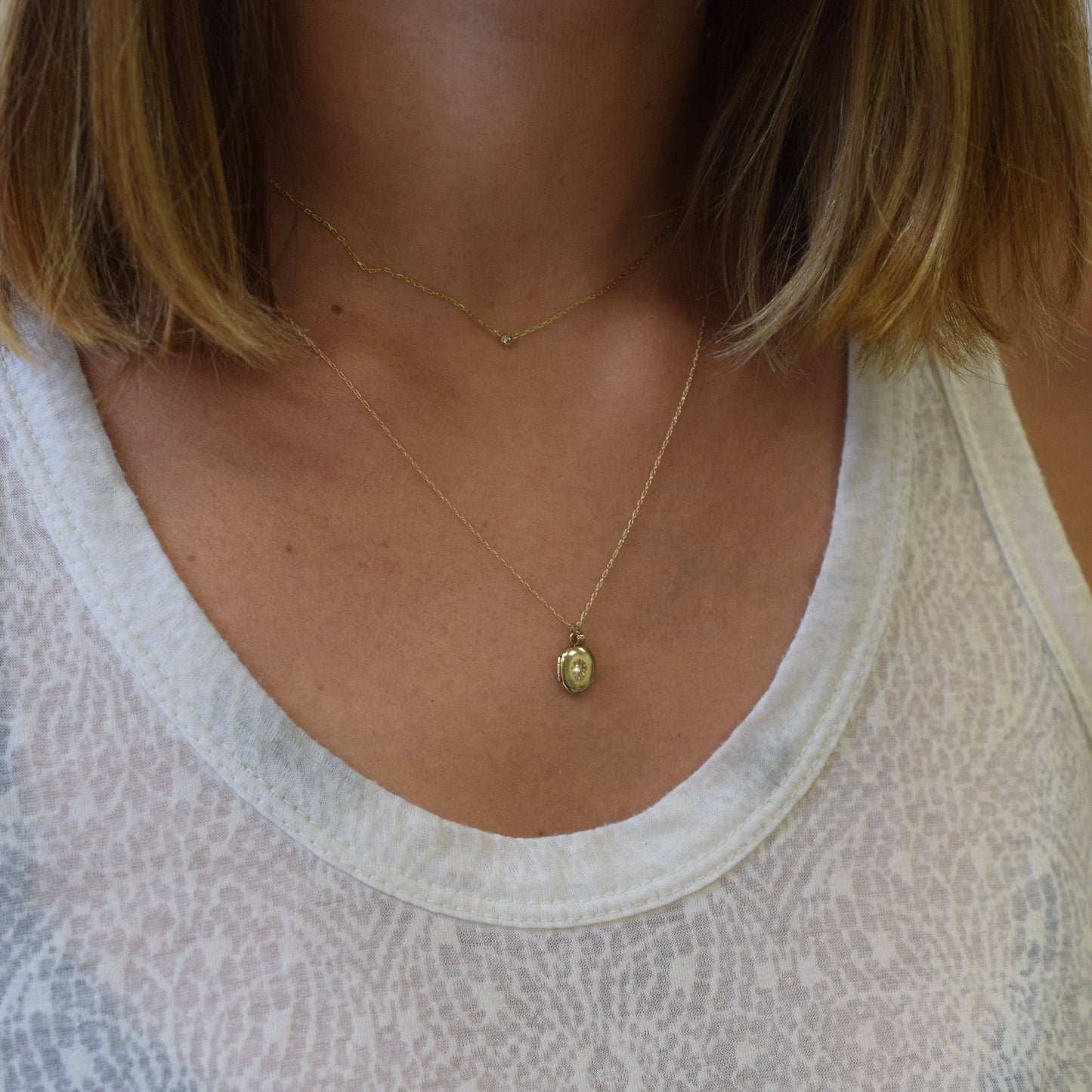 14kt Gold Forever Close To My Heart Diamond Locket