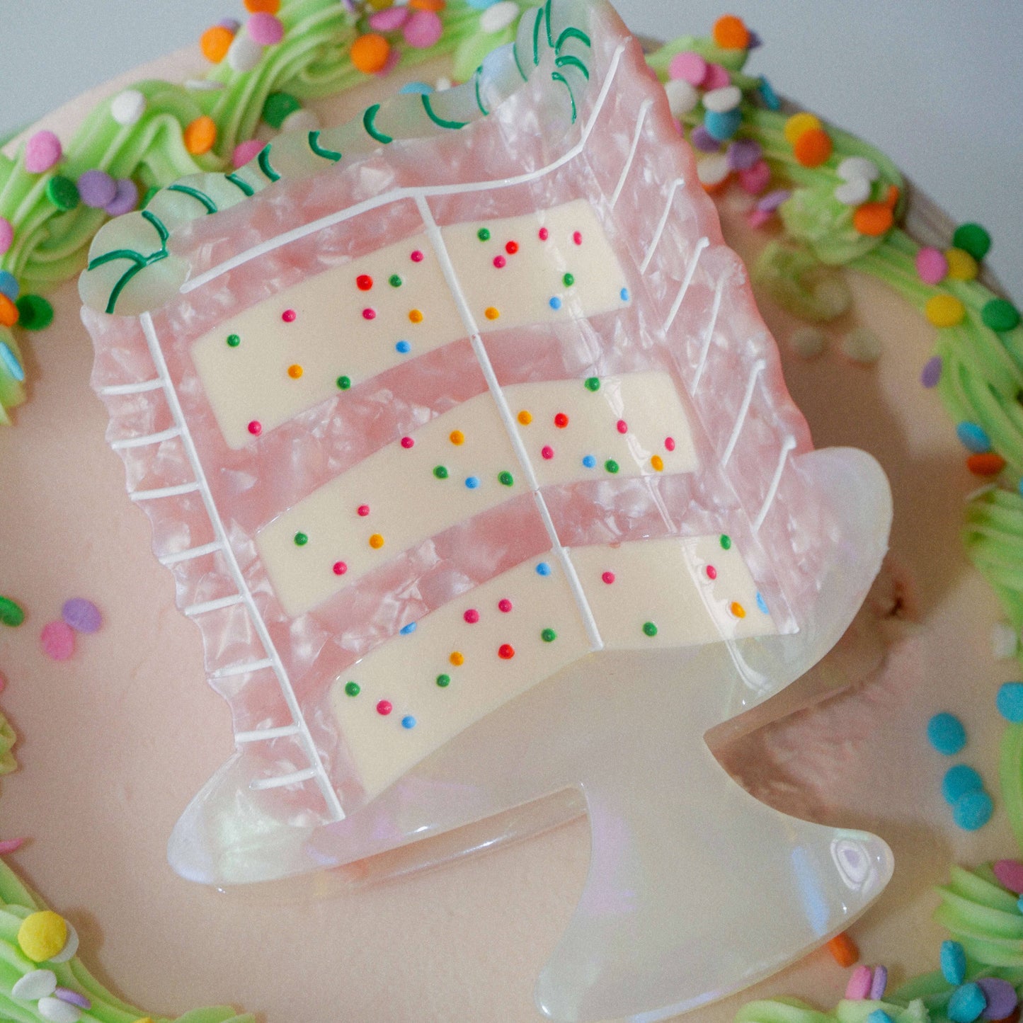 Large Confetti Cake Hair Claw Clip