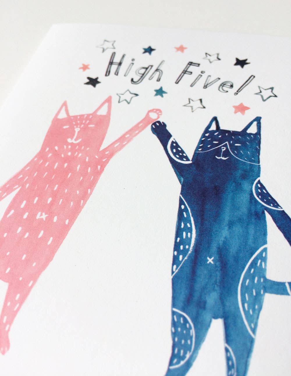 Cat High Five Greeting Card