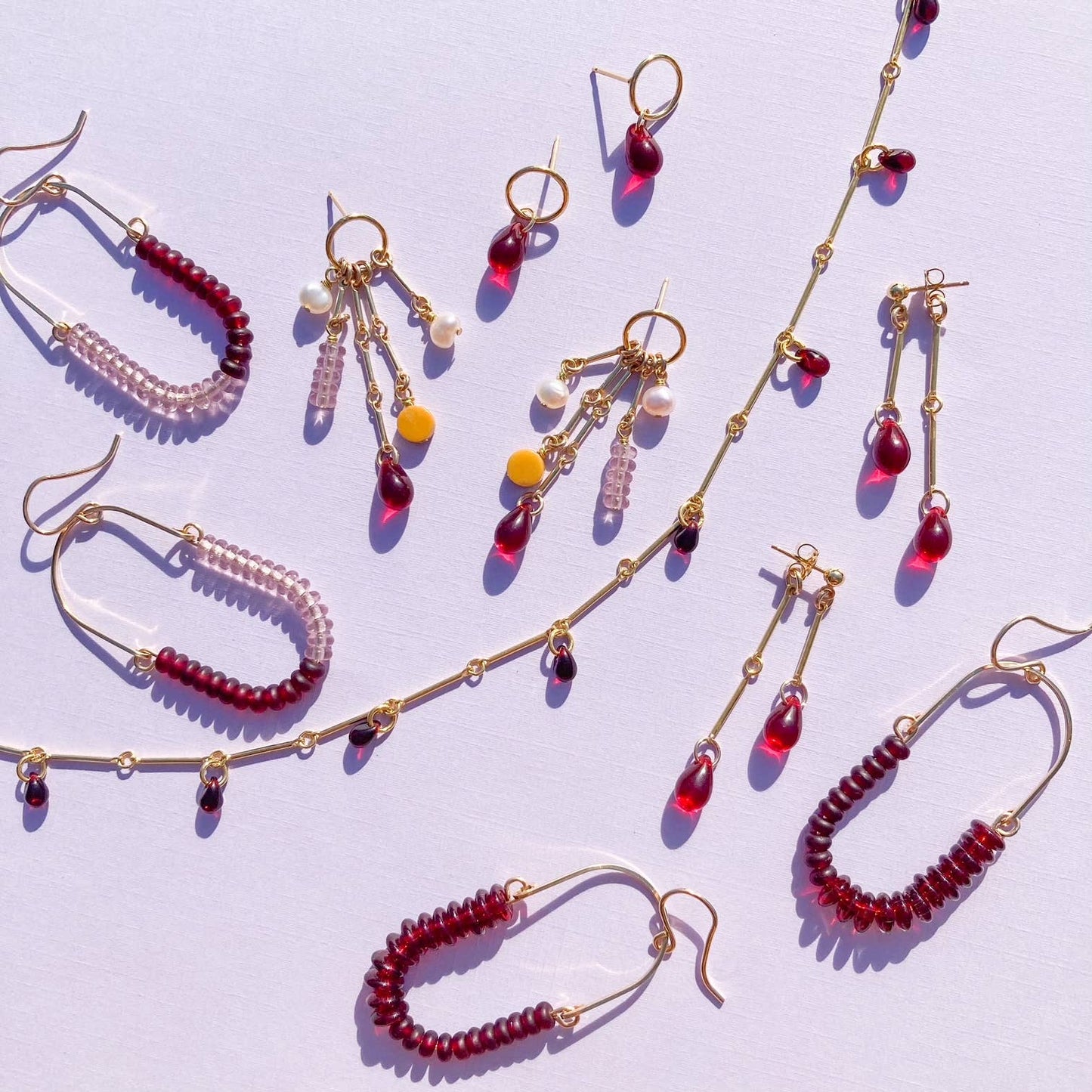 Balance Earrings- Oxblood + Amethyst