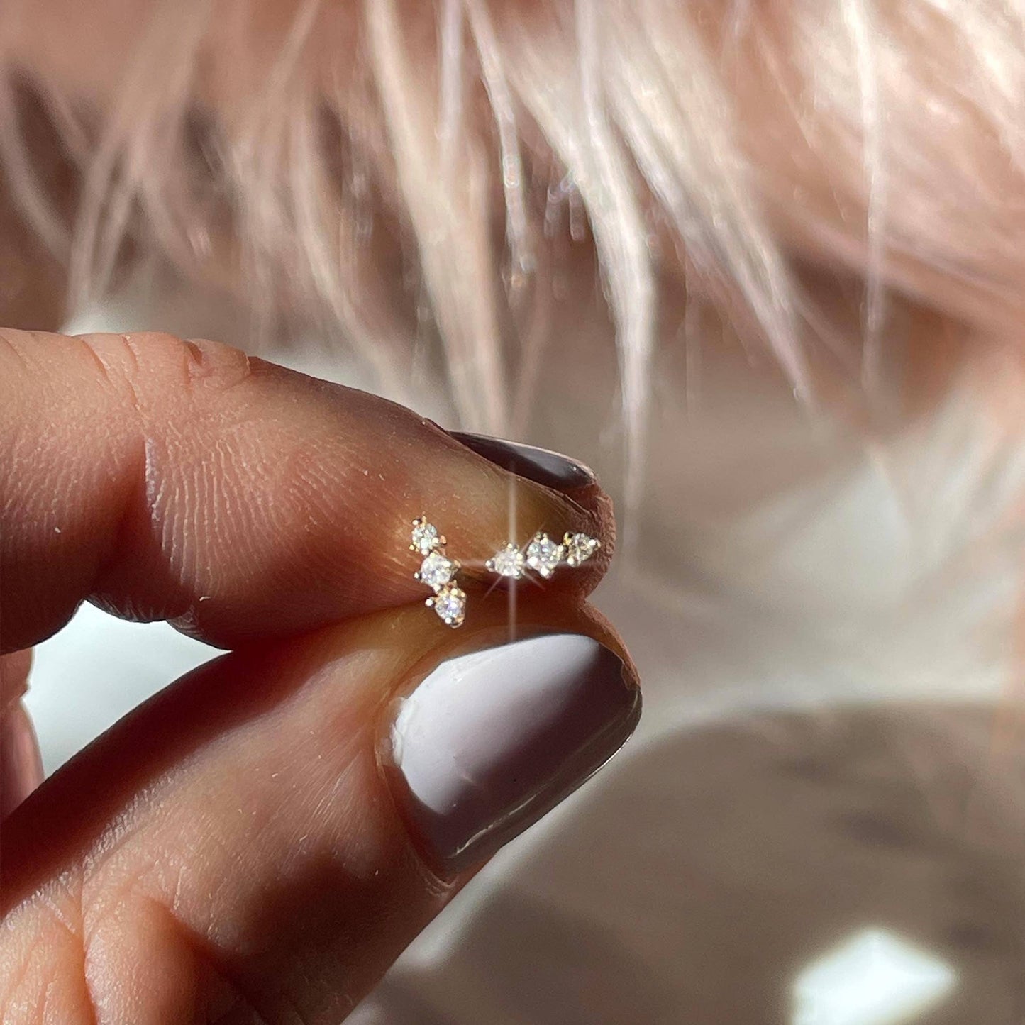 14kt Gold Diamond Lane Studs