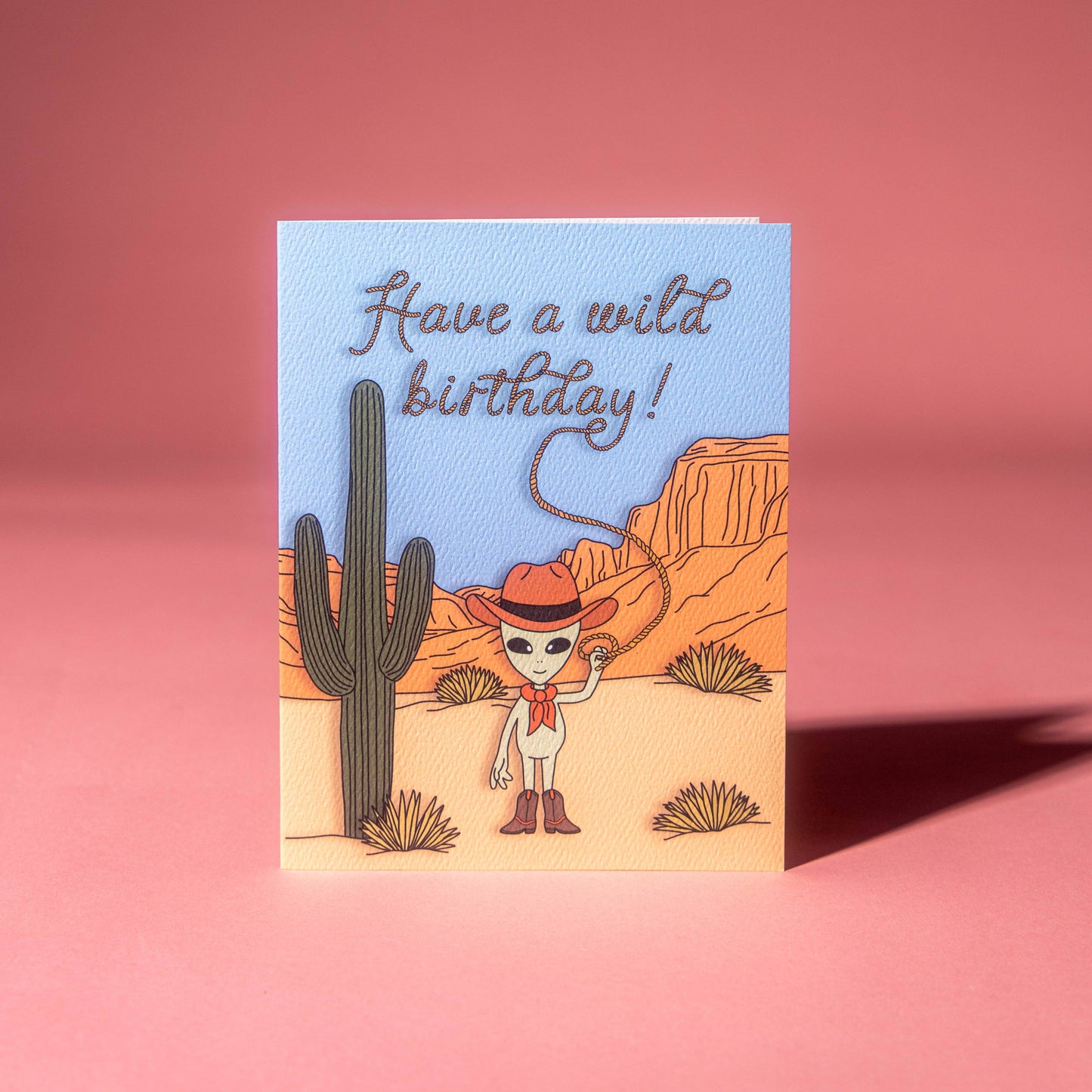 Wild West Alien Birthday Card