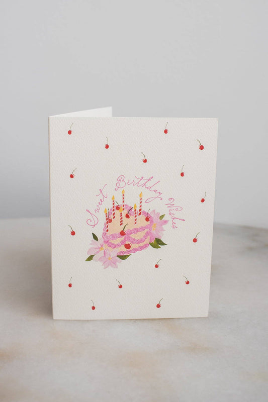 Cherry Birthday Cake Card