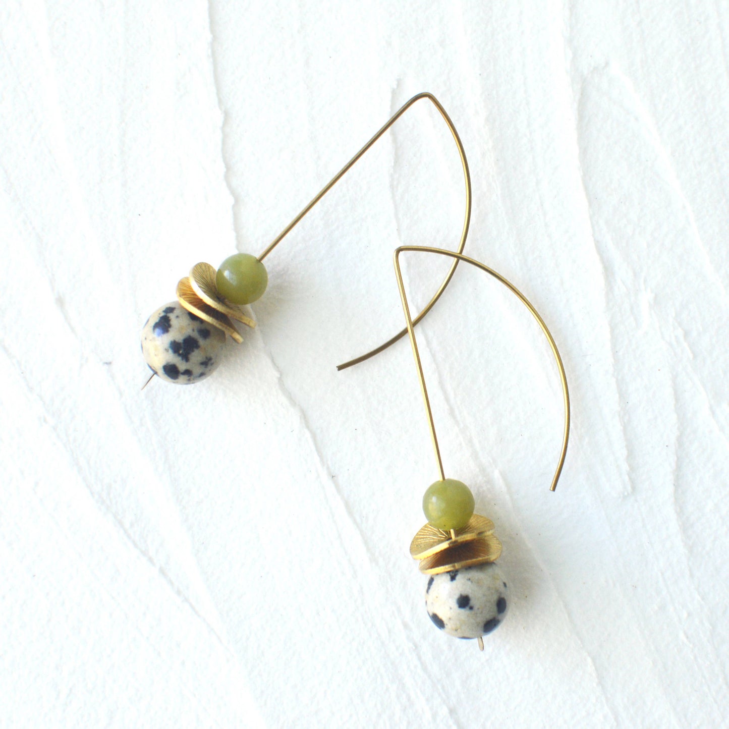 Bonita Drop Earrings : Dalmatian Jasper w/ Blue