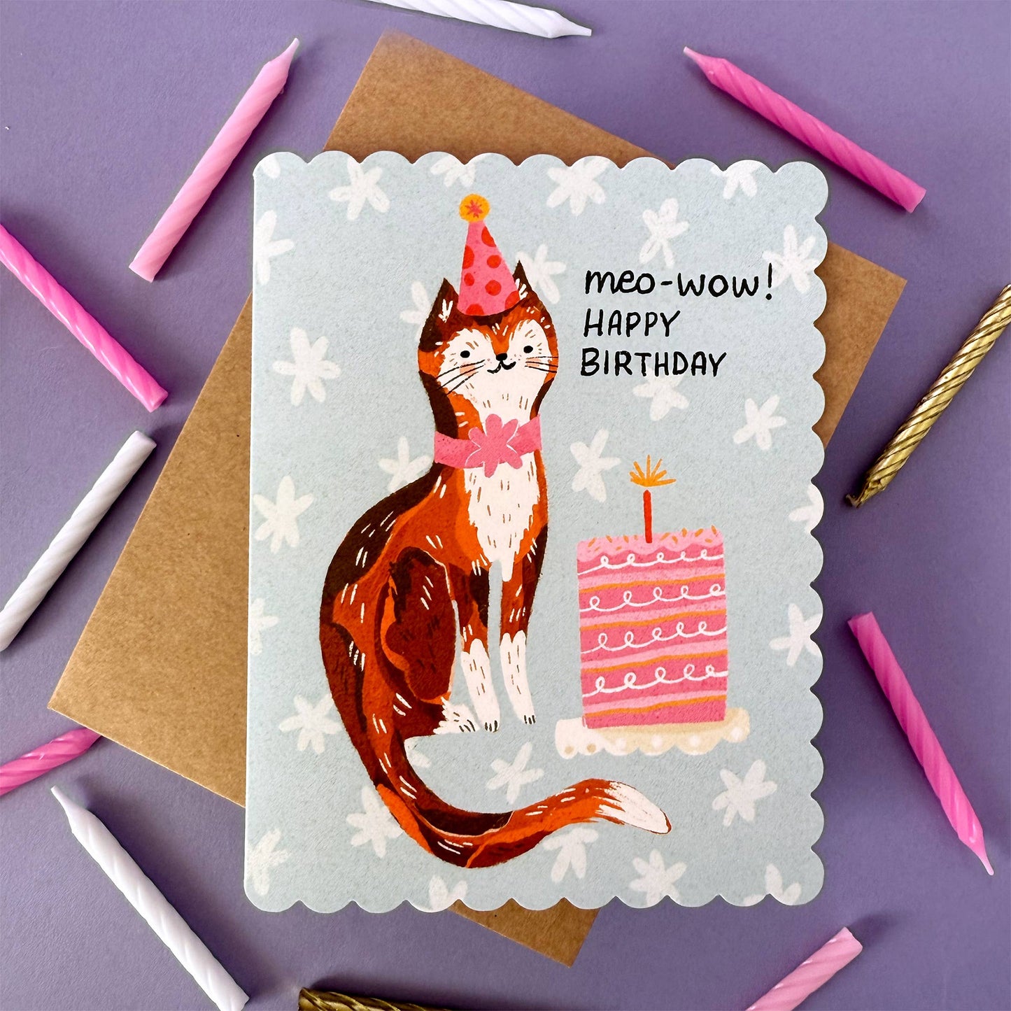 Meo-Wow Cute Cat Birthday Cat Card