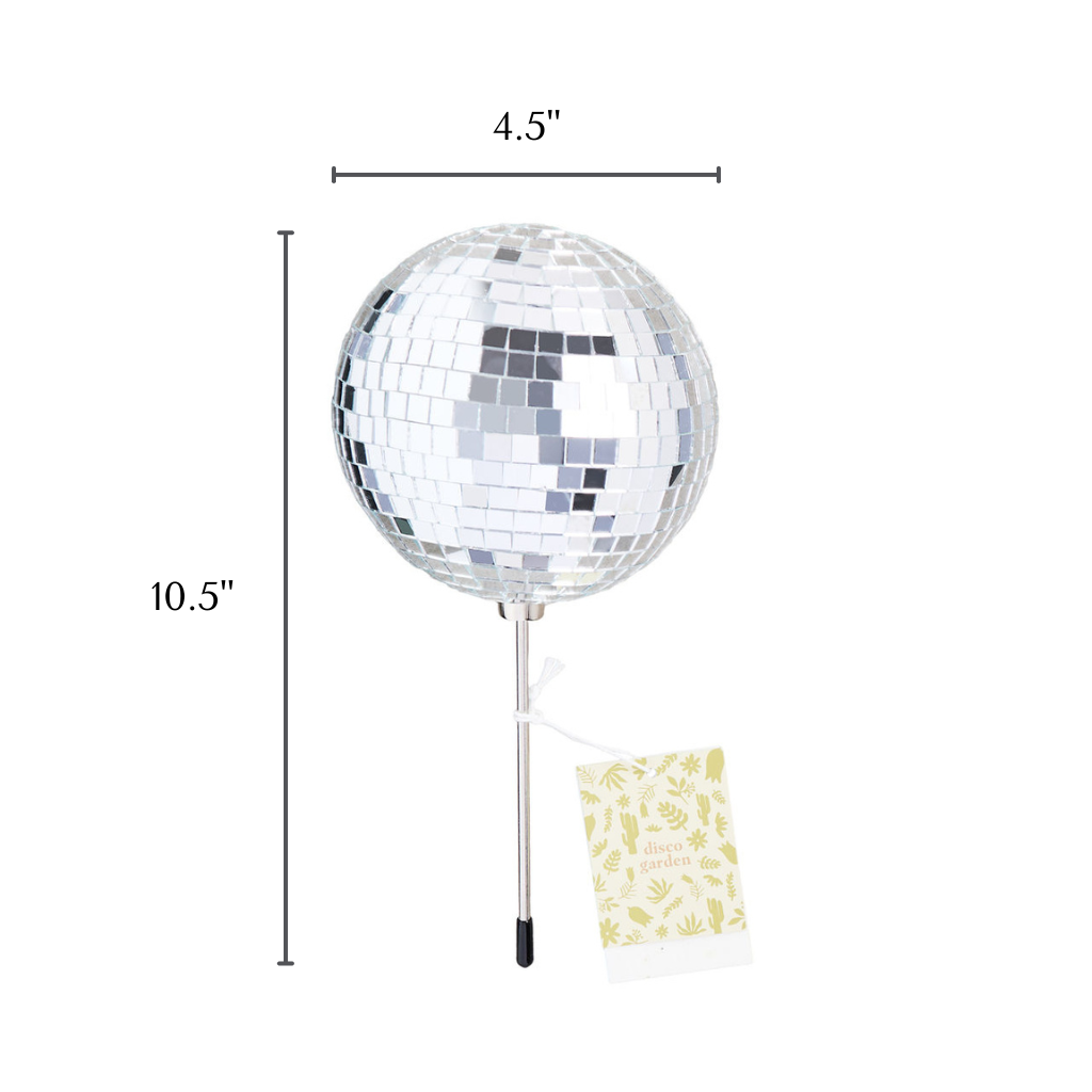 Mirror Disco Ball Decorative Plant Stakes | Disco Queen