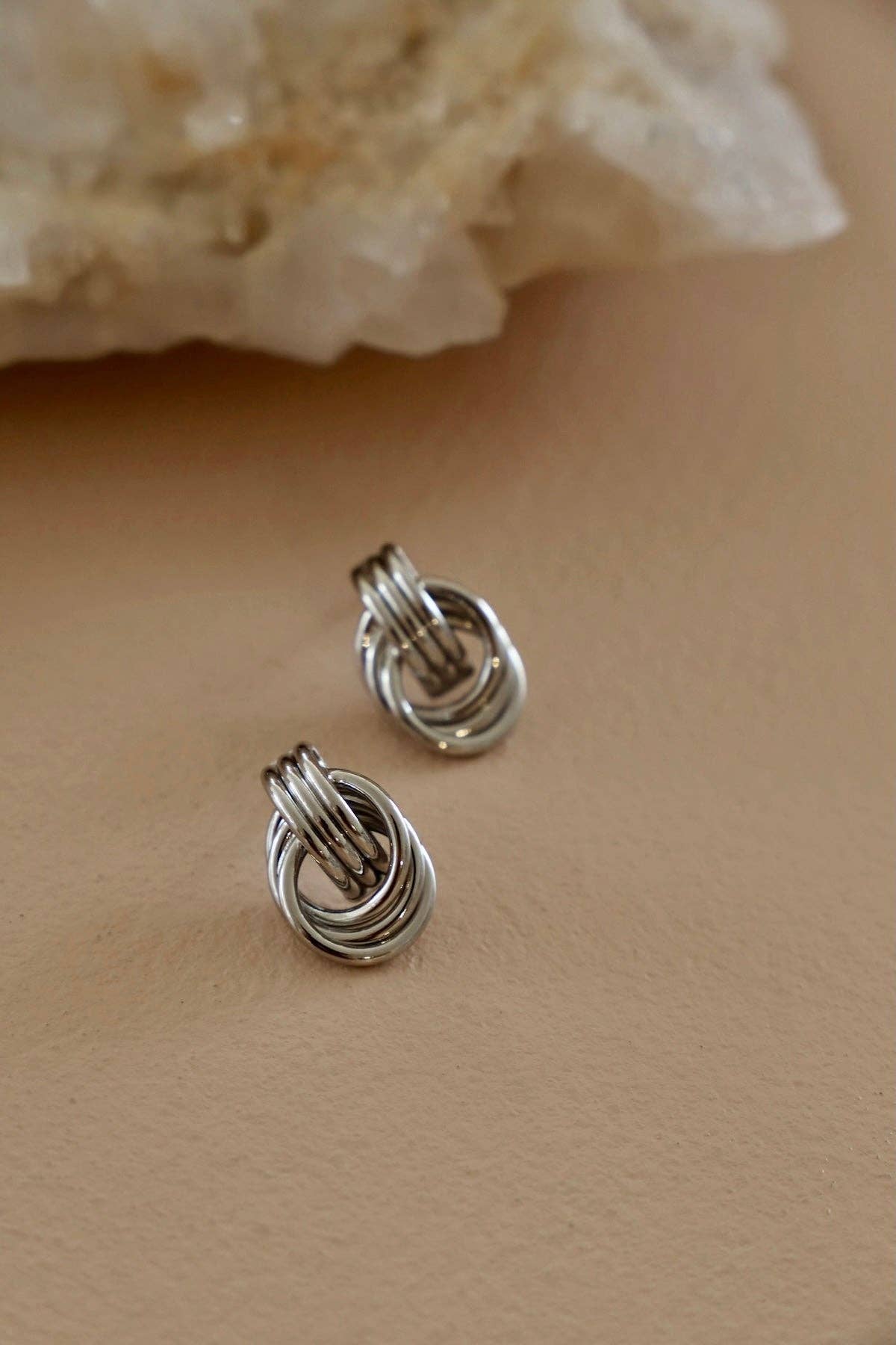 TRINITY KNOT STUDS- SILVER