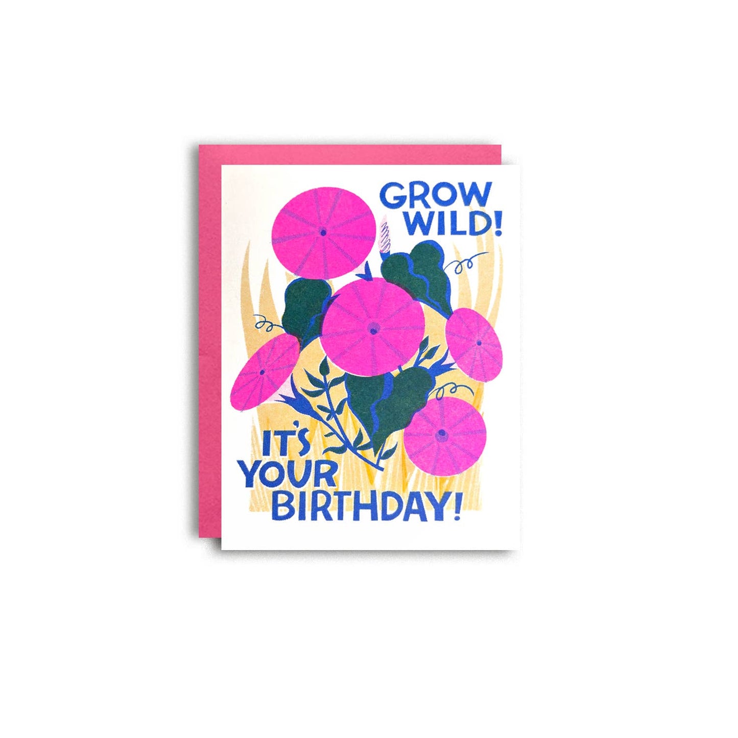 Wild Birthday Wildflower Risograph Greeting Card
