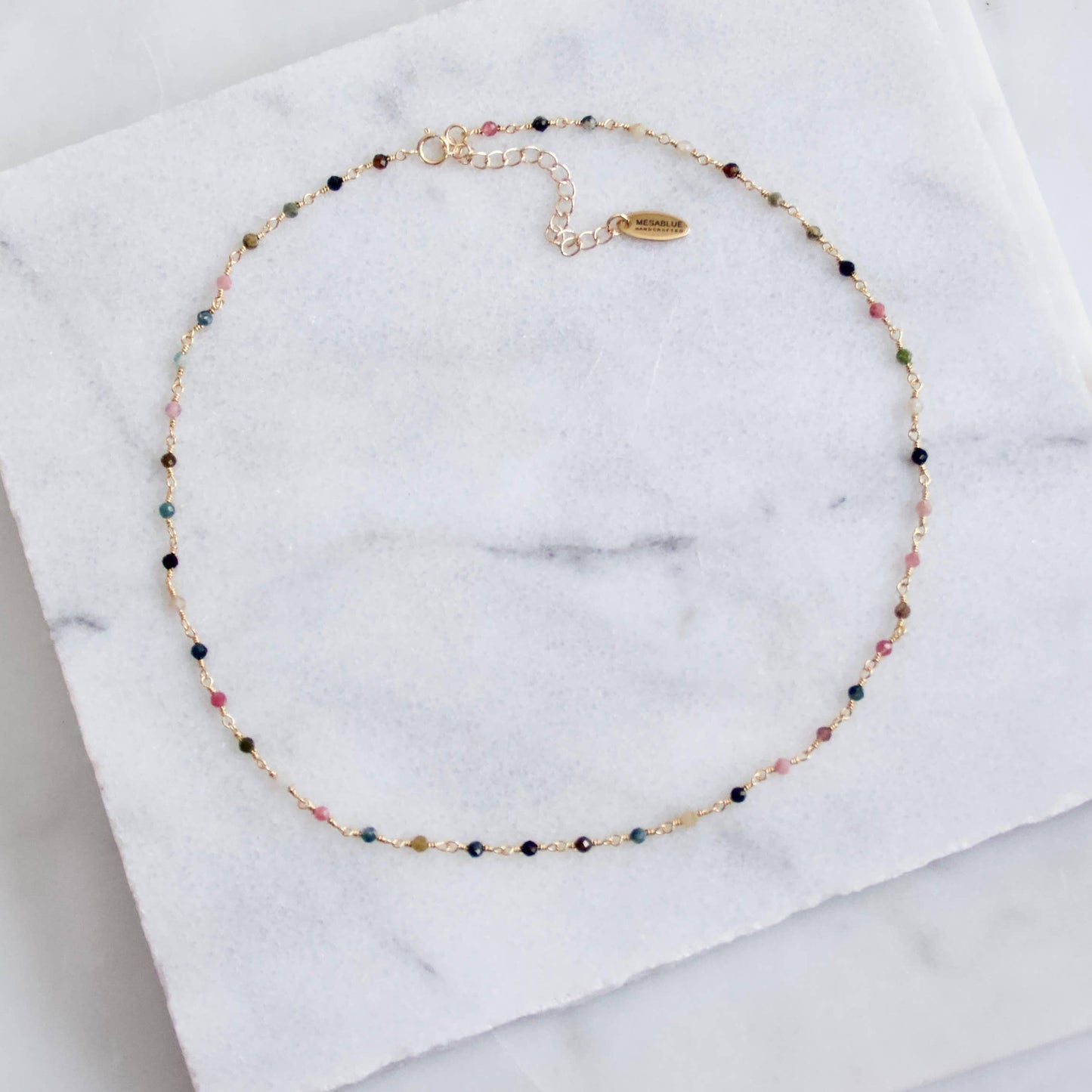 Tourmaline Choker Necklace | Gold
