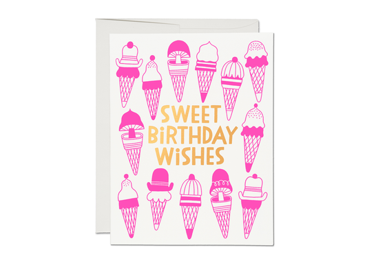 Ice Cream Wishes Birthday Card