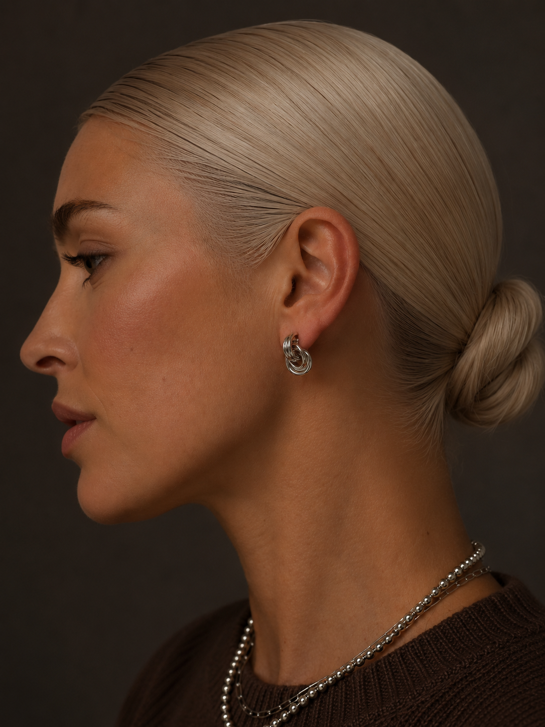 TRINITY KNOT STUDS- SILVER