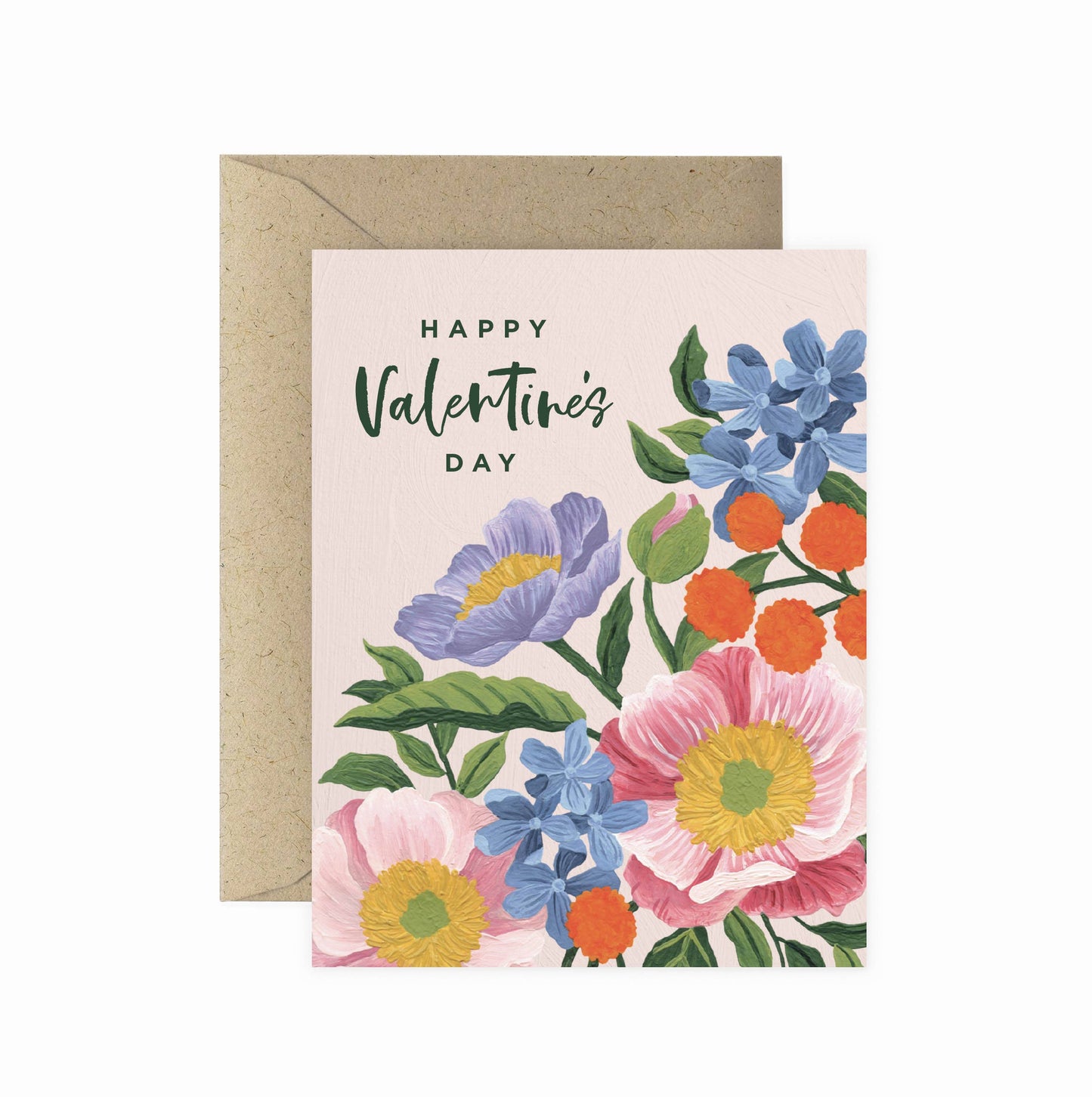 Vibrant Flora Valentine's Greeting Card | Love & Friendship