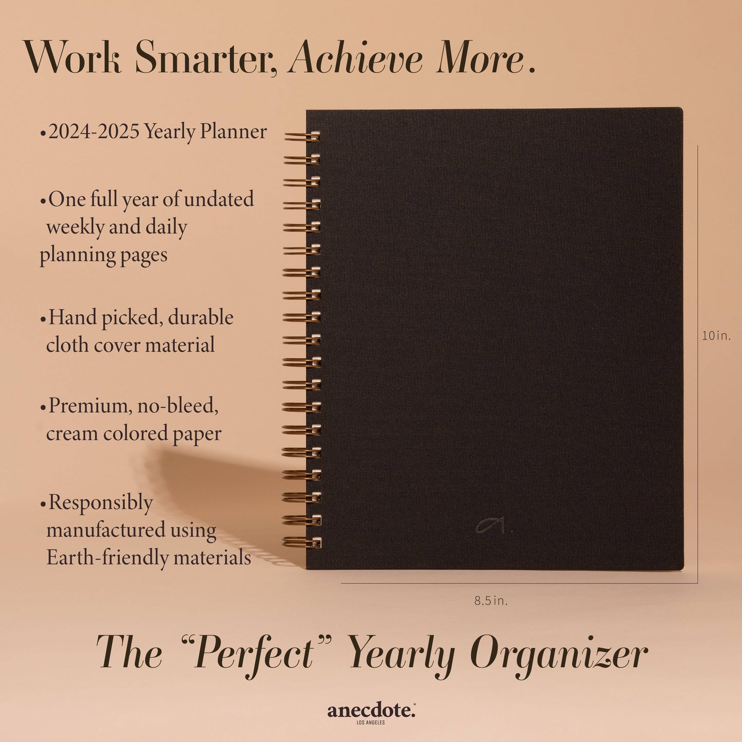 The Yearly Planner -Undated 52 week planner - Spiral Bound : Olive