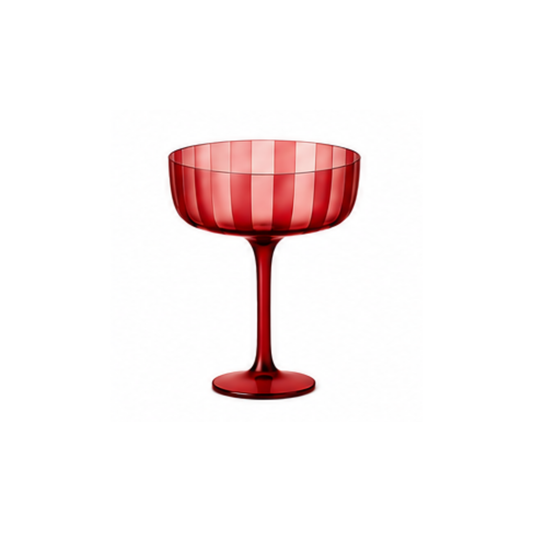 Stripe Coupe Glass: Merlot