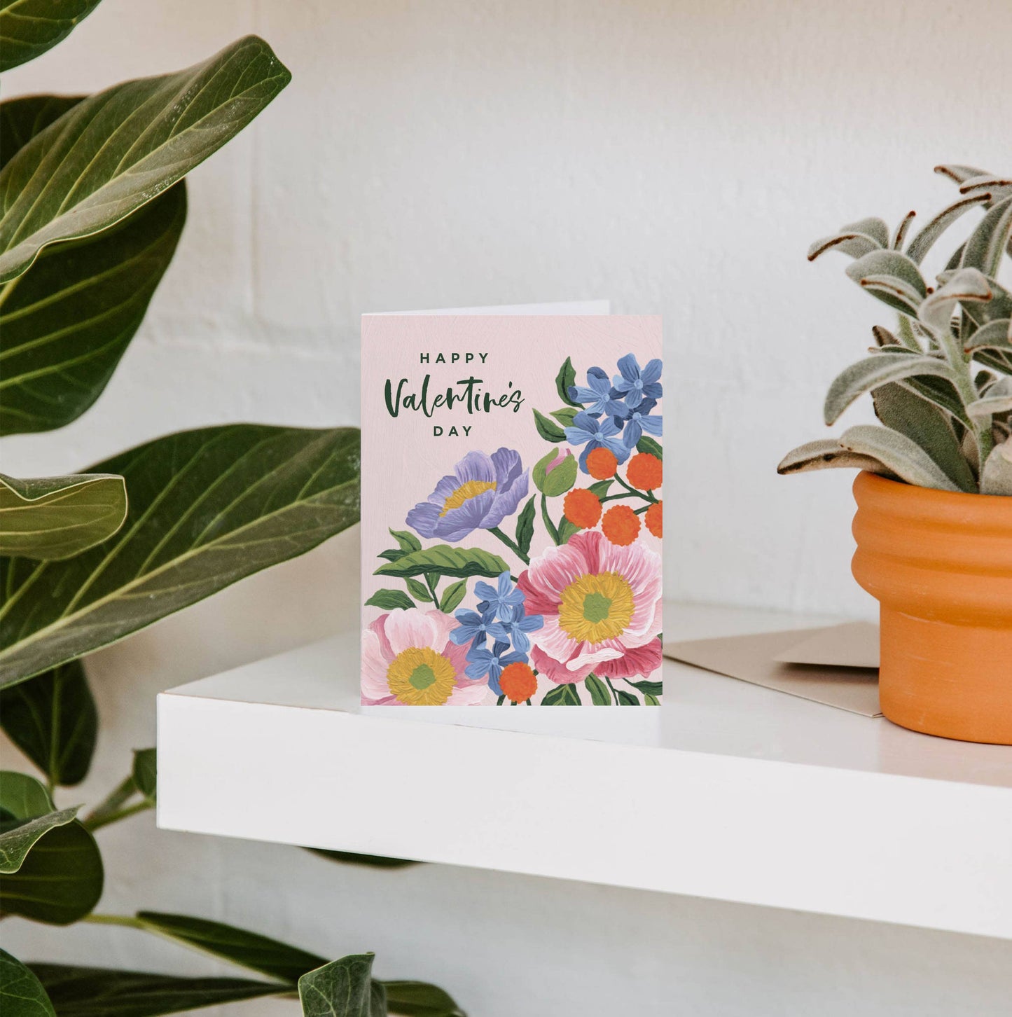 Vibrant Flora Valentine's Greeting Card | Love & Friendship