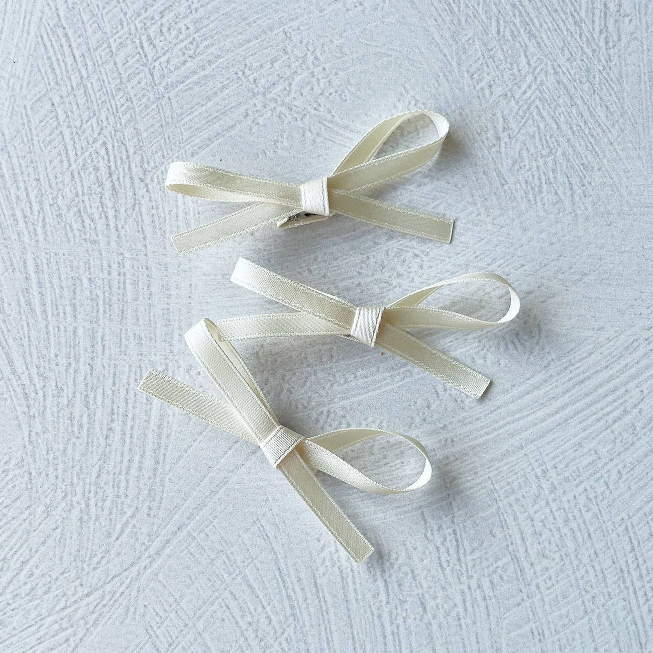 Satin Hair Ribbon Trio Set | Ivory