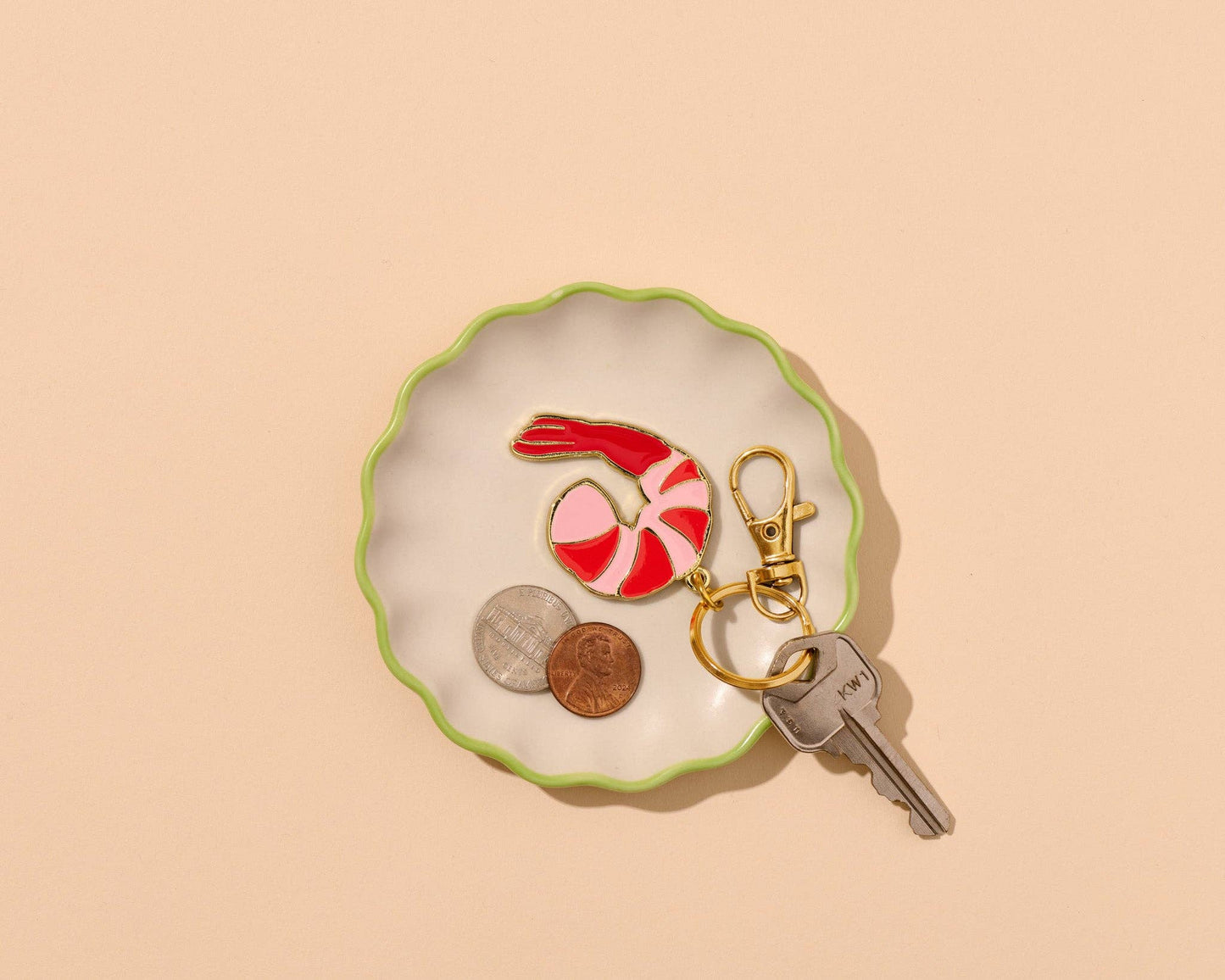 Shrimp Enamel Keychain & Bag Charm