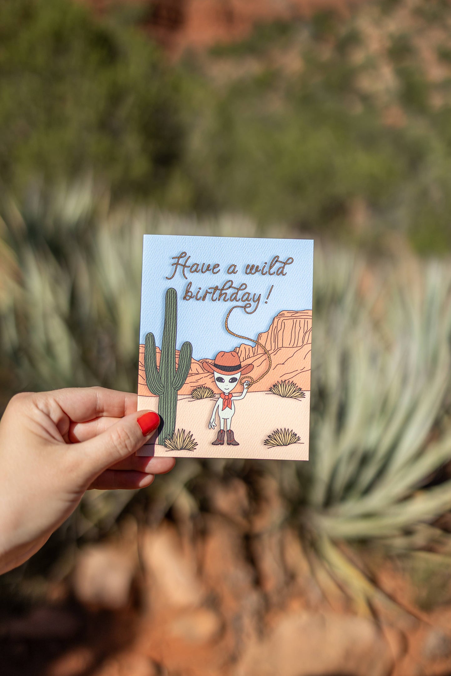 Wild West Alien Birthday Card