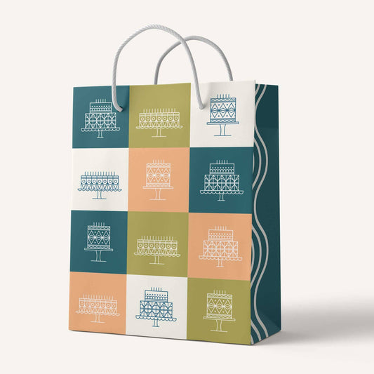 Gift Bag | Groovy Lines Retro Birthday & Everyday