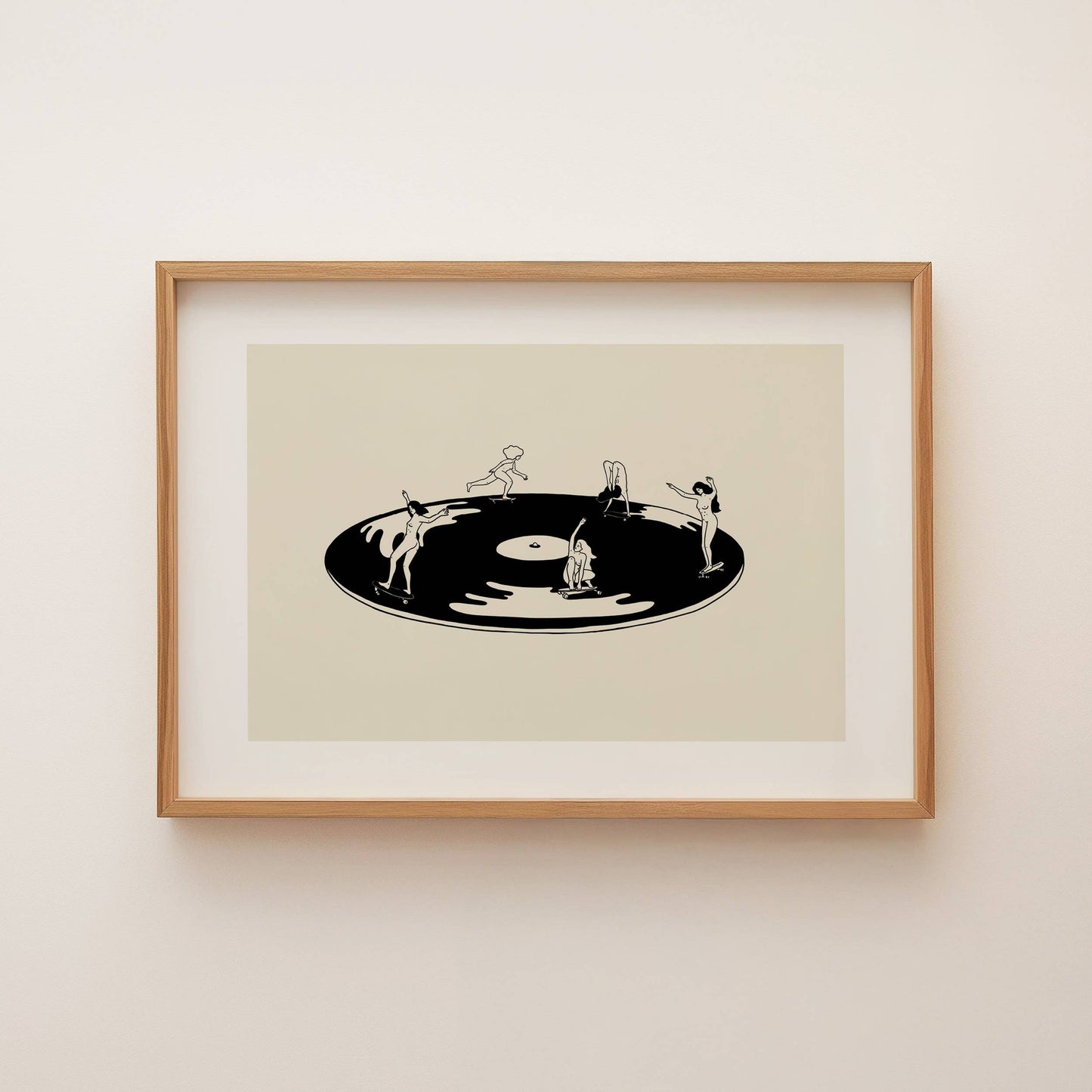 Skate Session on Vinyl Record Minimal Art Print | Medium