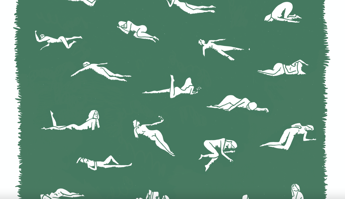 "Ways To Lay In The Grass" Wall Art Print: Medium