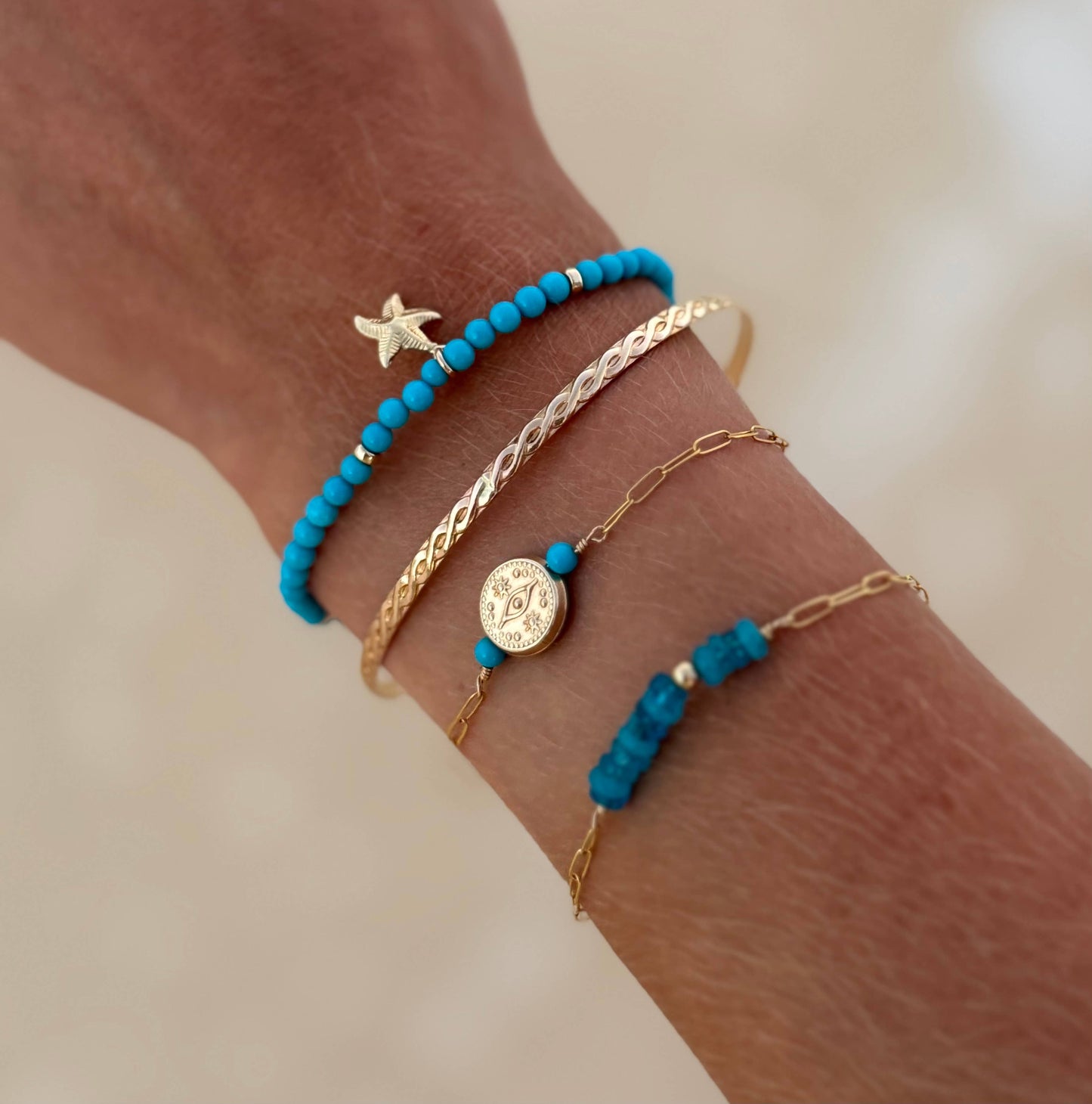Turquoise starfish bracelet 