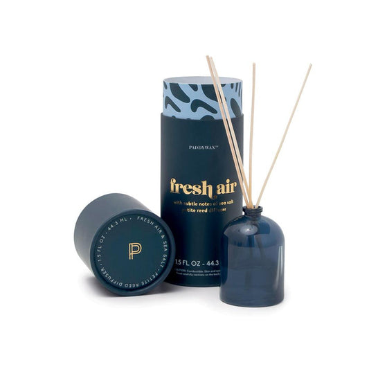 Paddywax Petite Diffuser 1.5 oz Navy Blue Milky Glass Fresh Air & Sea Salt