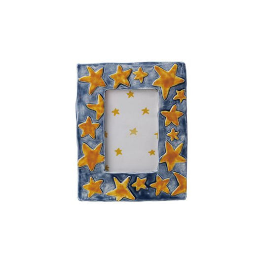 Handmade Stoneware Photo Frame with Stars