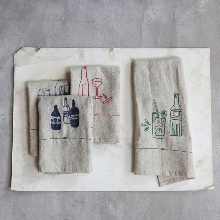 Woven Linen & Cotton Blend Tea Towel | Beverages