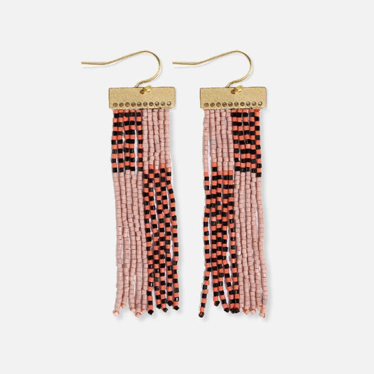 Lana Beaded Fringe Earrings | Blush