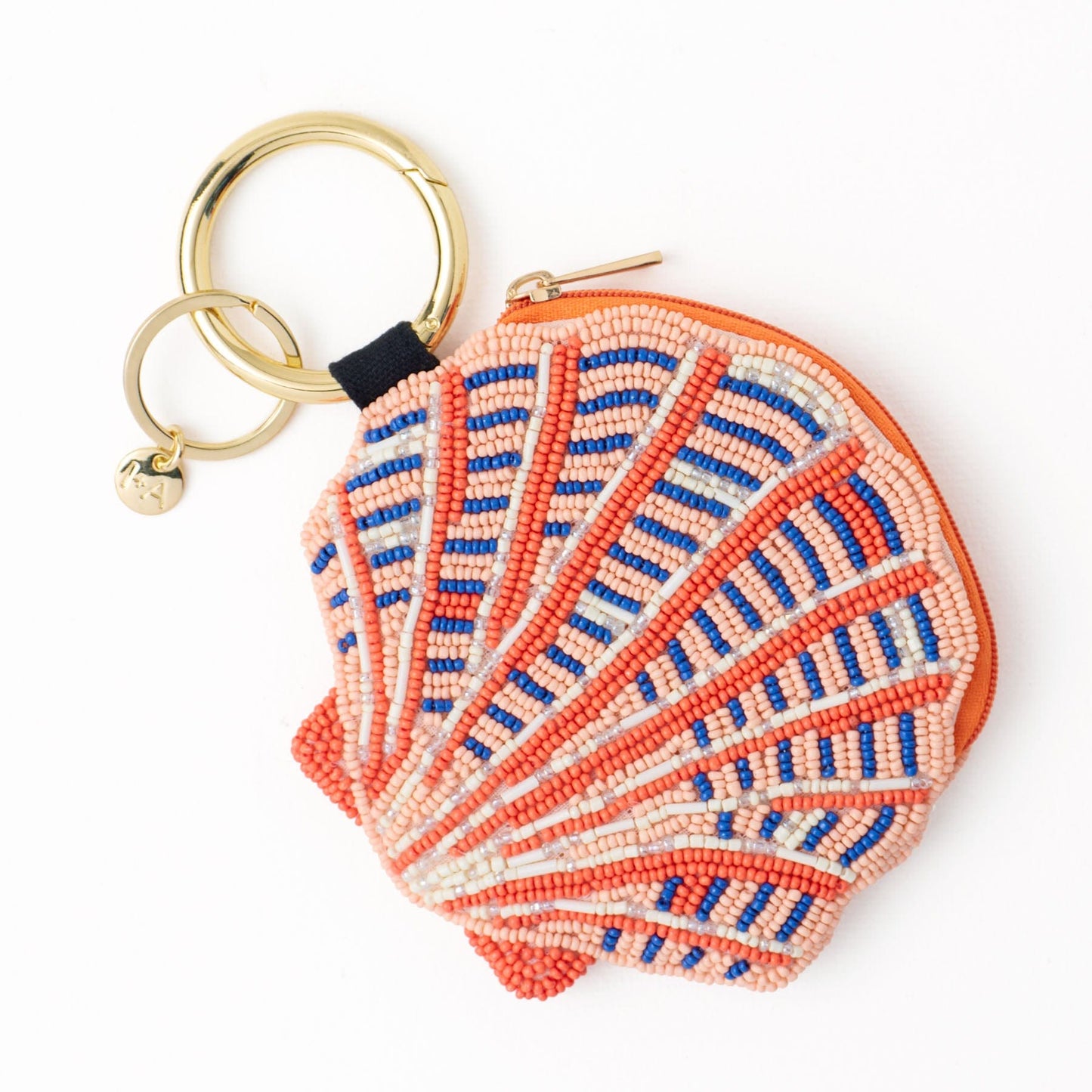 Mary Shell Beaded Coin Purse Coral