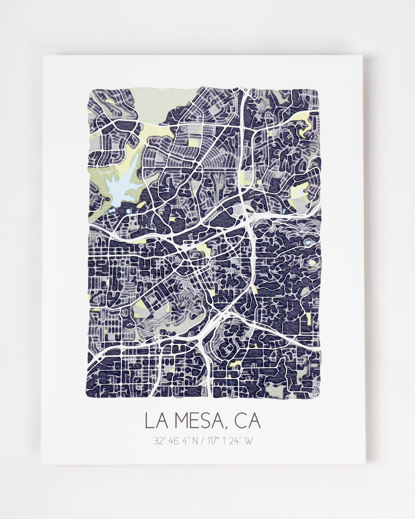 La Mesa City Map Print 11x14 | Gray