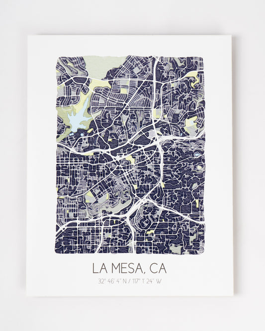 La Mesa City Map Print 11x14 | Gray