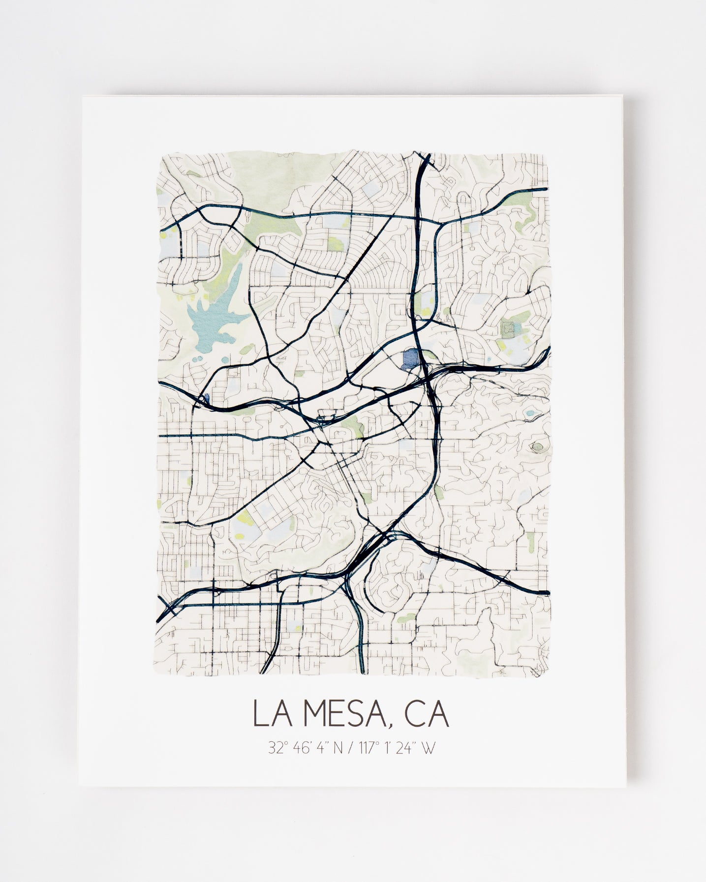 La Mesa City Map Print 11x14 | Beige