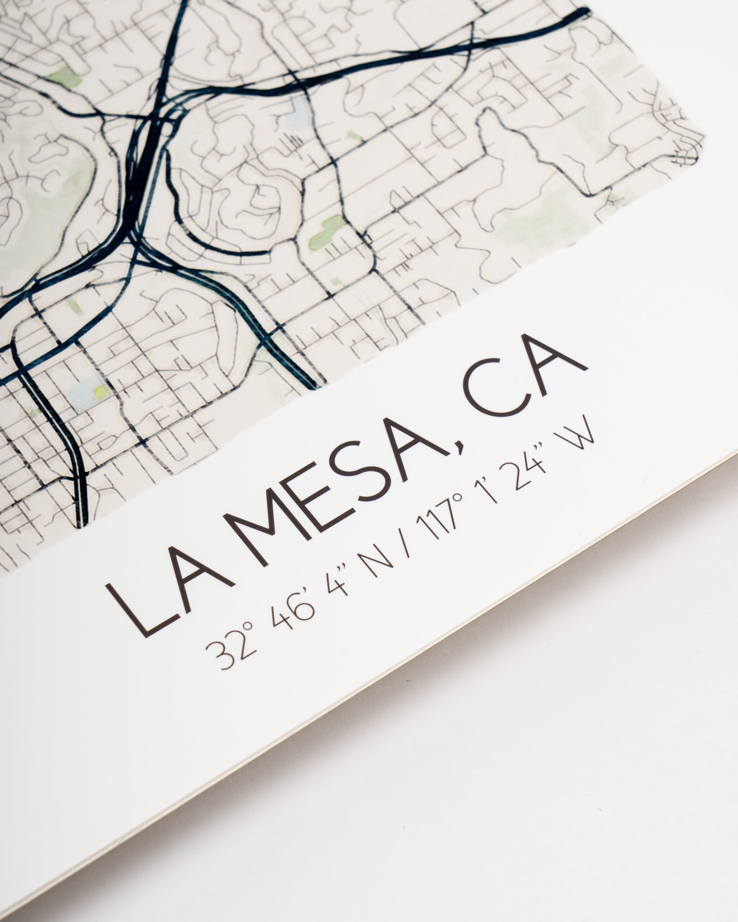 La Mesa City Map Print 11x14 | Beige