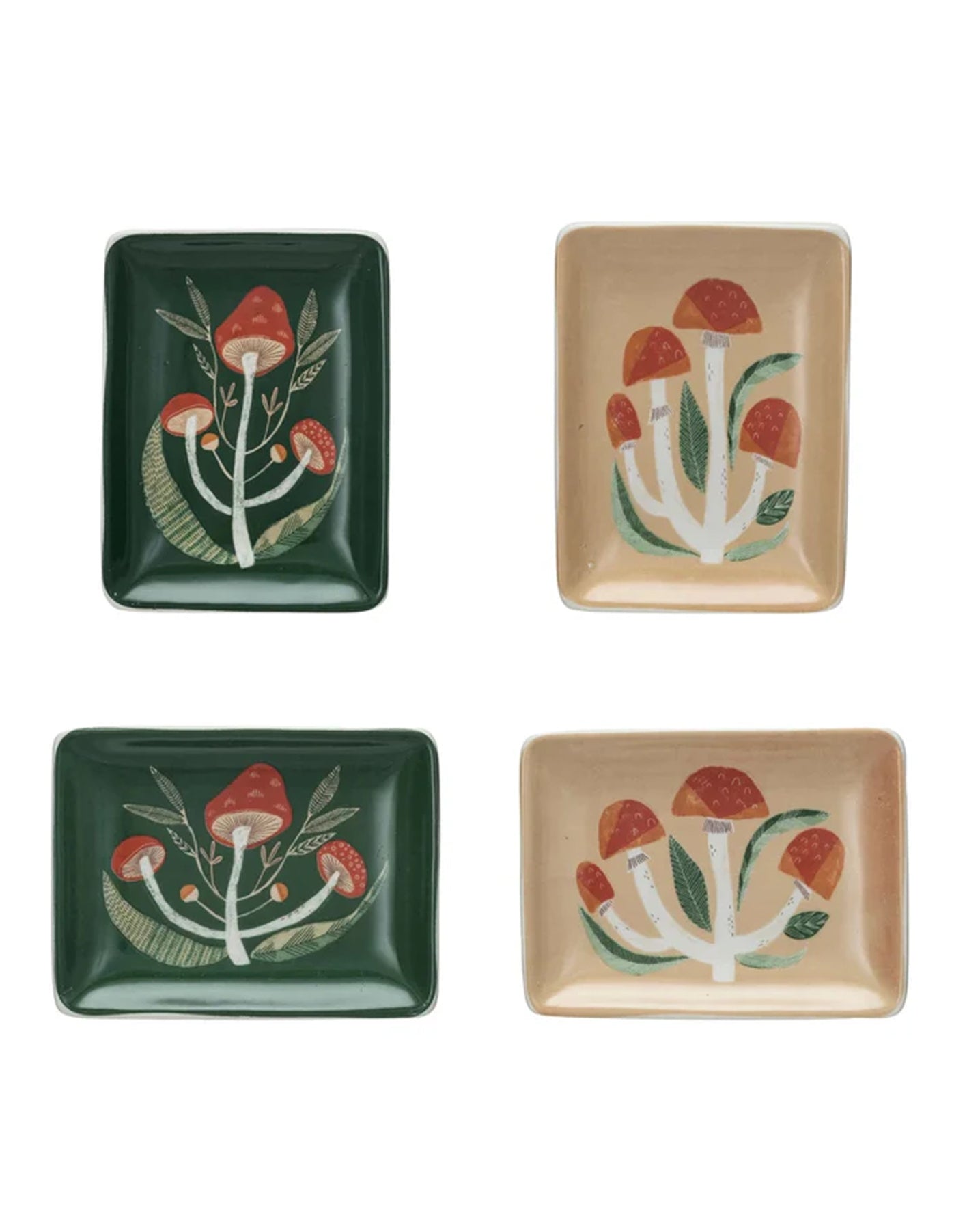 Stoneware Dishes With Mushrooms | Forest Green Landscape